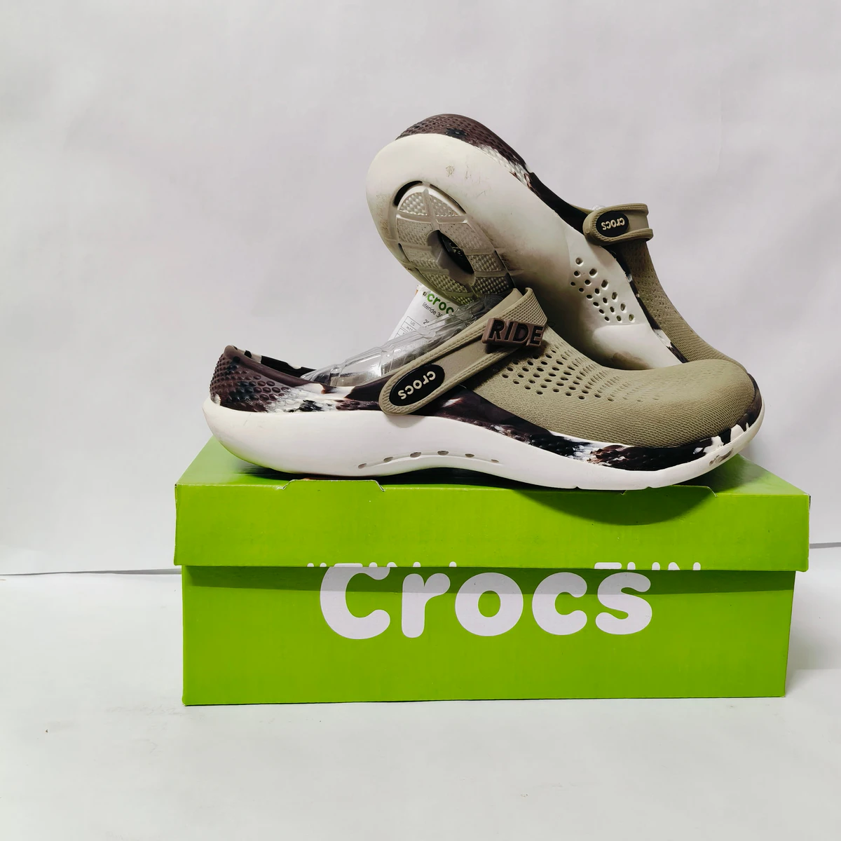 LiteRide 2 Brown/white printed clogs for men