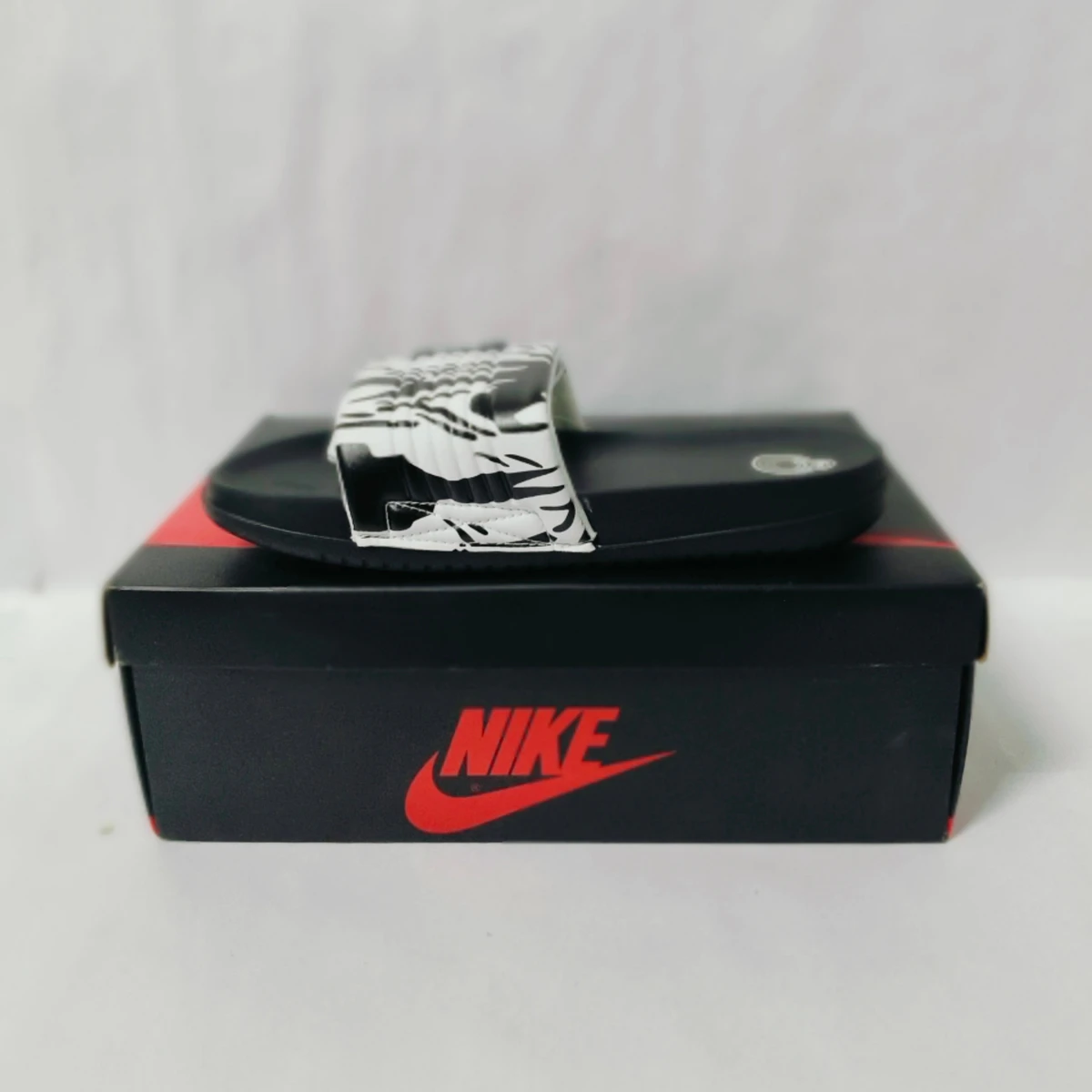 Offcourt Adjust Black/white printed men's slide - Image 3