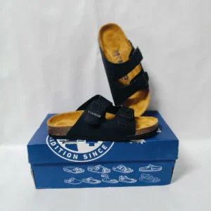 Arizona Black Leather Men's slippers